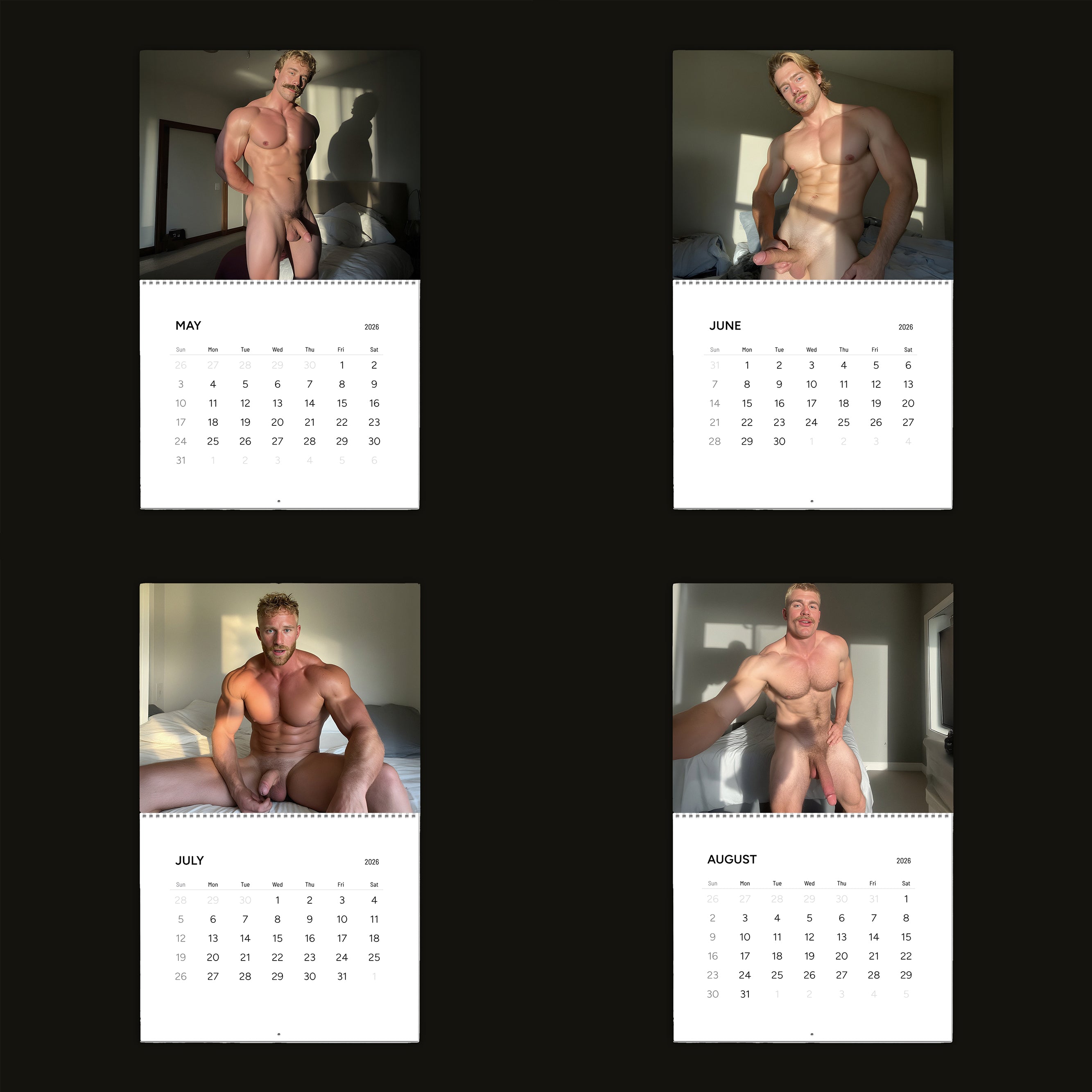 XXL Boys Club: In The Bedroom 2026 Wall Calendar