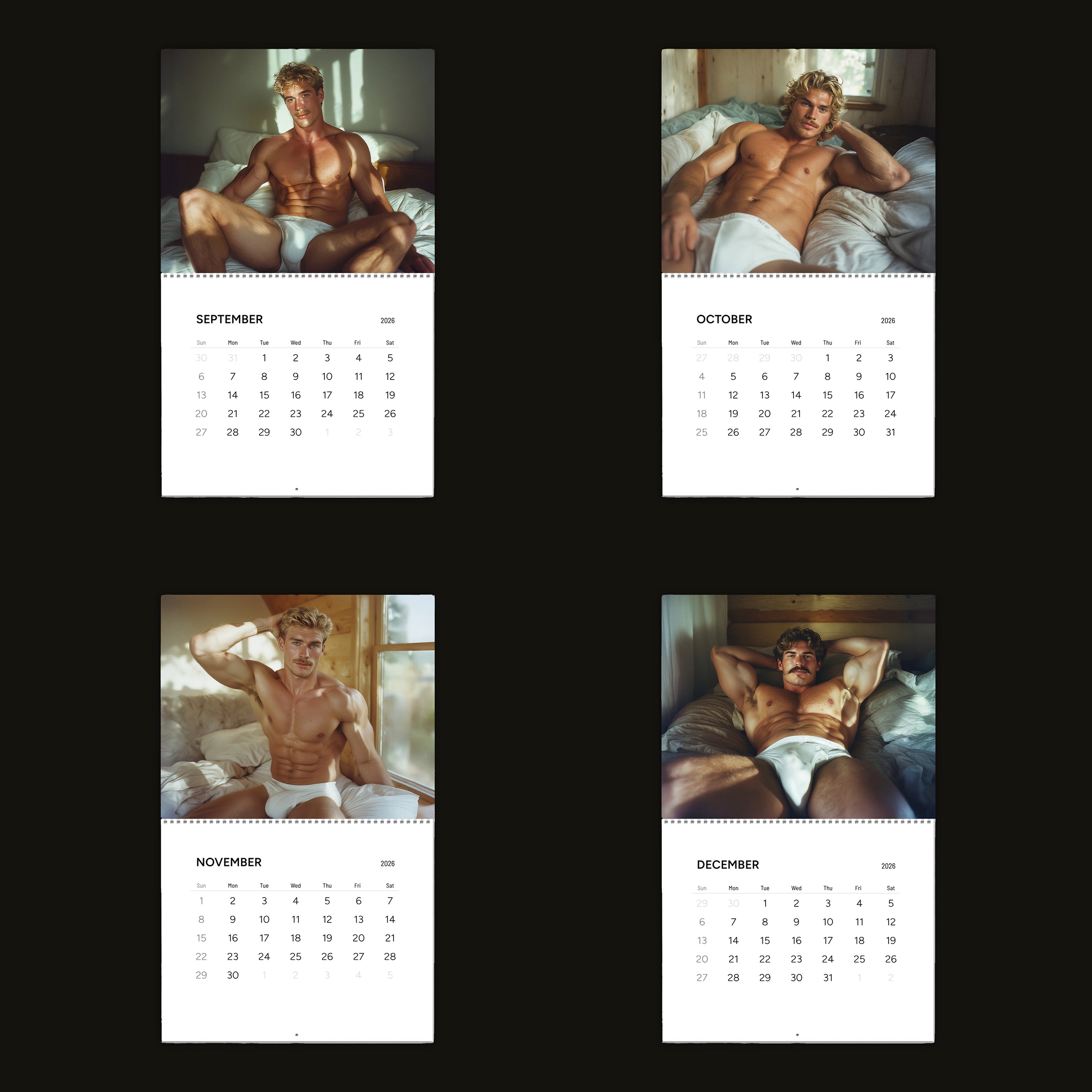 XXL Boys Club: In Tighty Whities 2026 Wall Calendar